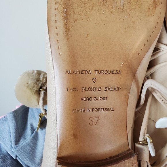 ALAMEDA TURQUESA Wrap Shoes Flats Pointed Toe The Blonde Salad Charm Womens 37 7 - Picture 11 of 11